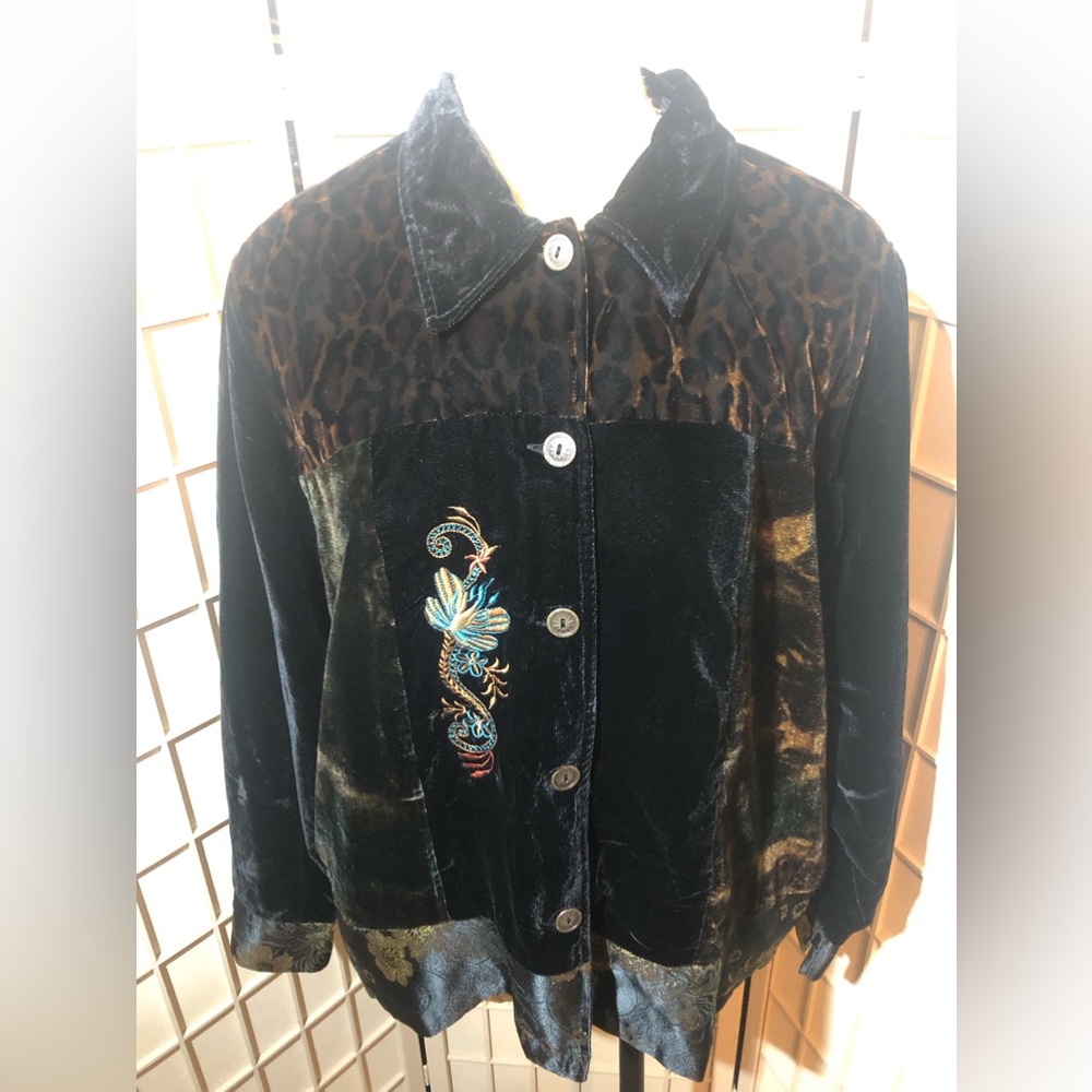 White Stag Brand, Vintage, Button up, Rayon Velvet, XL